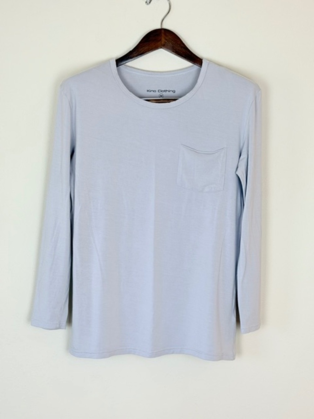 Kino Clothing Men's Long Sleeve Pocket T Shirt Grey Size Medium Athleisure